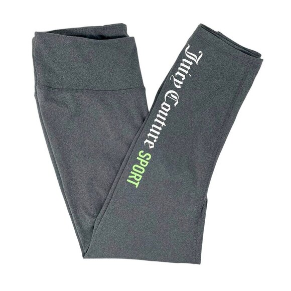 NWOT Juicy Couture Sport Cropped Hi-Rise Logo Leggings Gray Size Medium - Picture 1 of 11